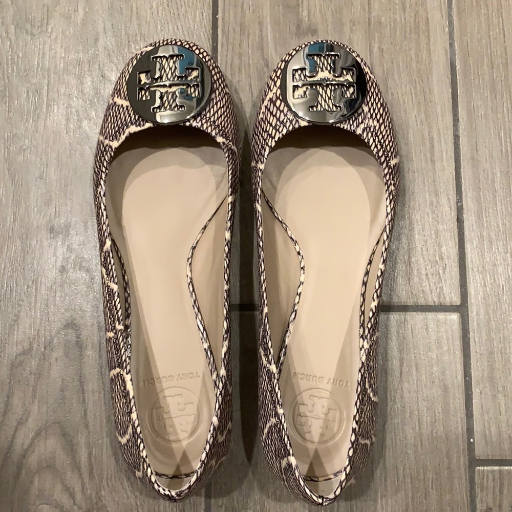 Tory Burch Reva Ballet Cobra print flats